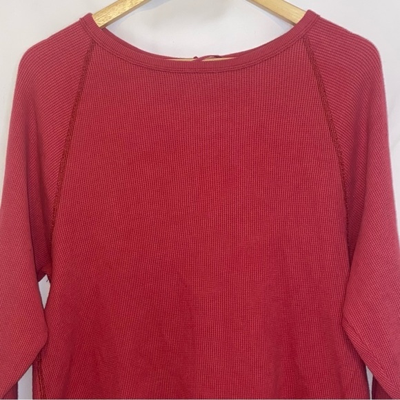 NWOT Free People Amelia Oversized Thermal Top Flor De Mayo Pink Size XS - Picture 4 of 8